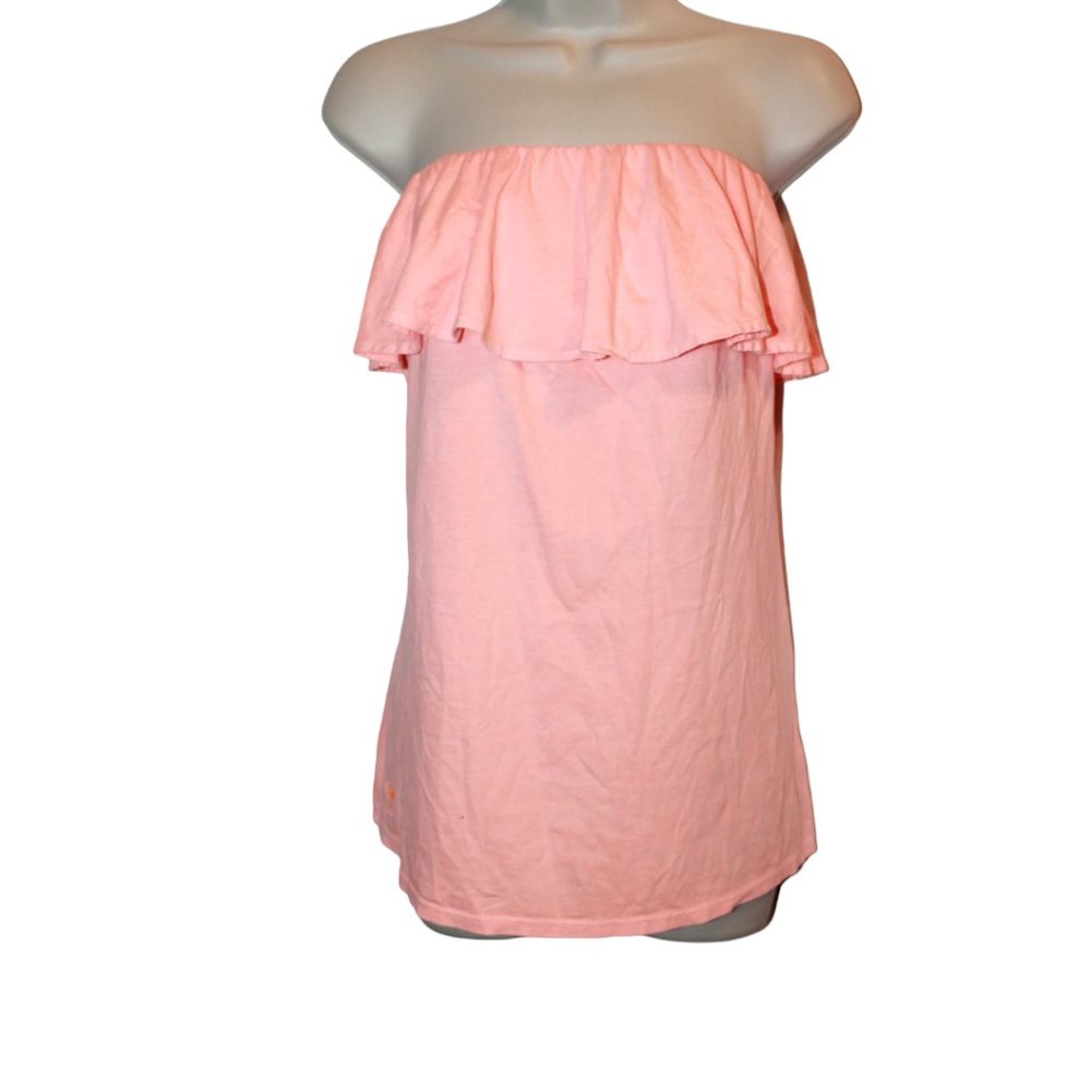 Lilly Pulitzer Peach Strapless Cotton Top Medium